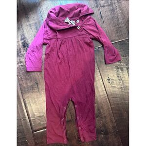 Kate Quinn wine bamboo romper 12-18‎ fall academia baby natural fibers boutique